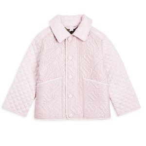 Burberry GIRL'S GIADEN MONOGRAM QUILTED JACKET IN PINK